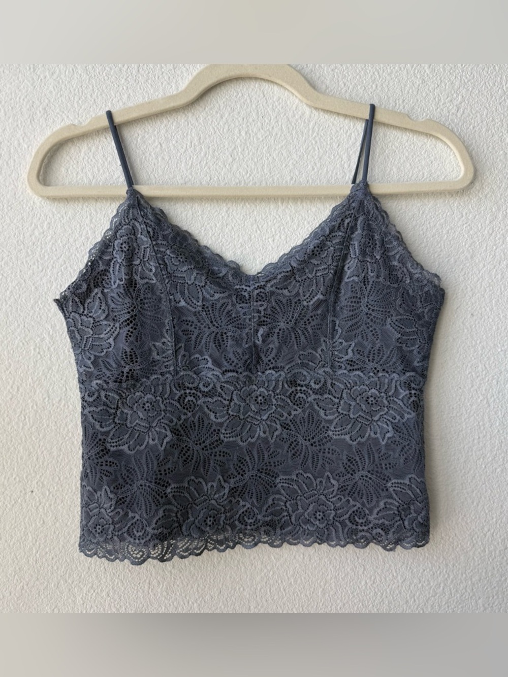 Lace Camisole Tank Top - Charcoal Gray